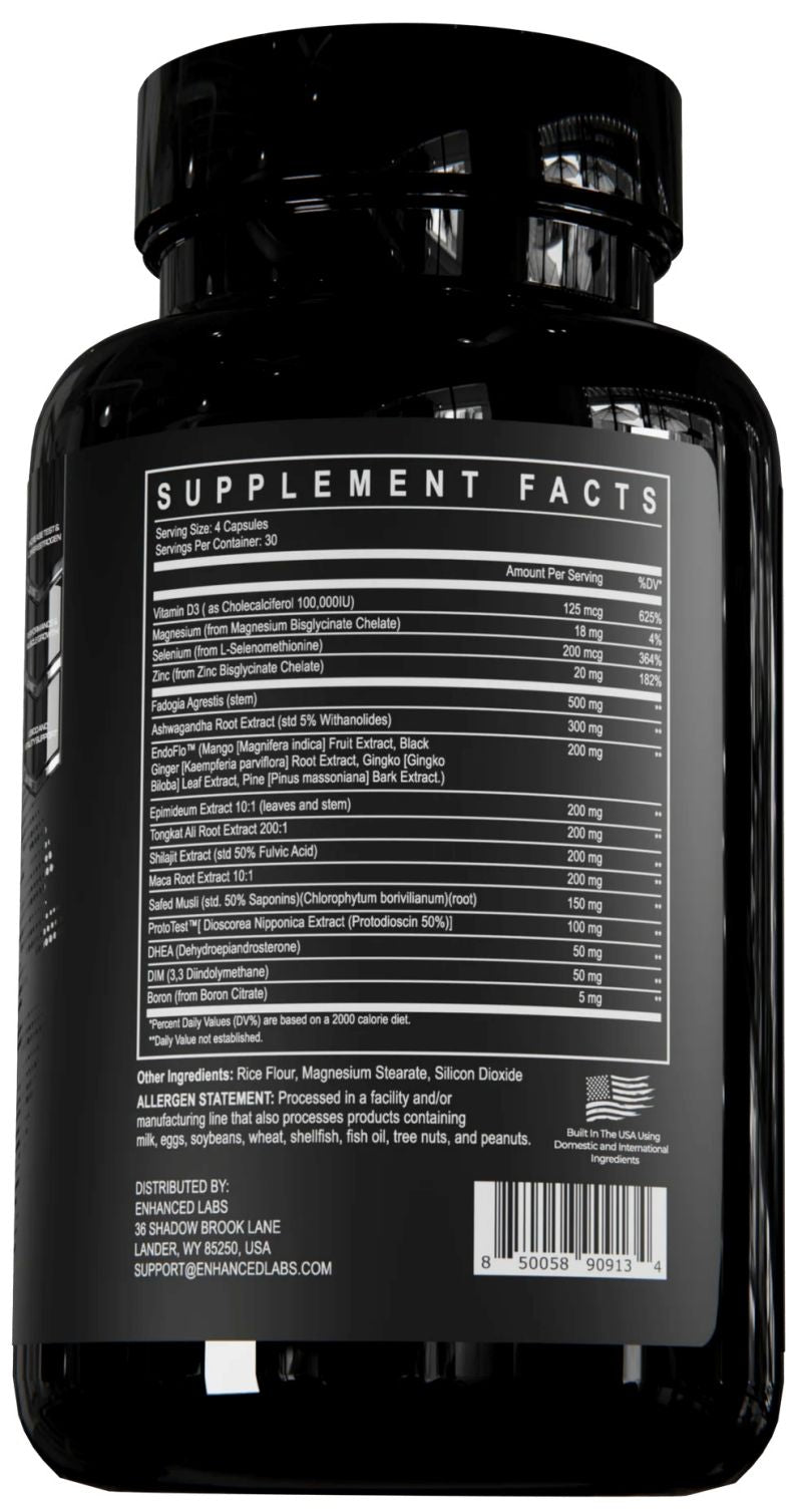 Enhanced Labs Top T 120 Capsules test booster side