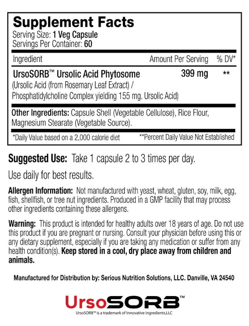 Serious Nutrition Solution SNS Ursa-Bolic 60 caps fact