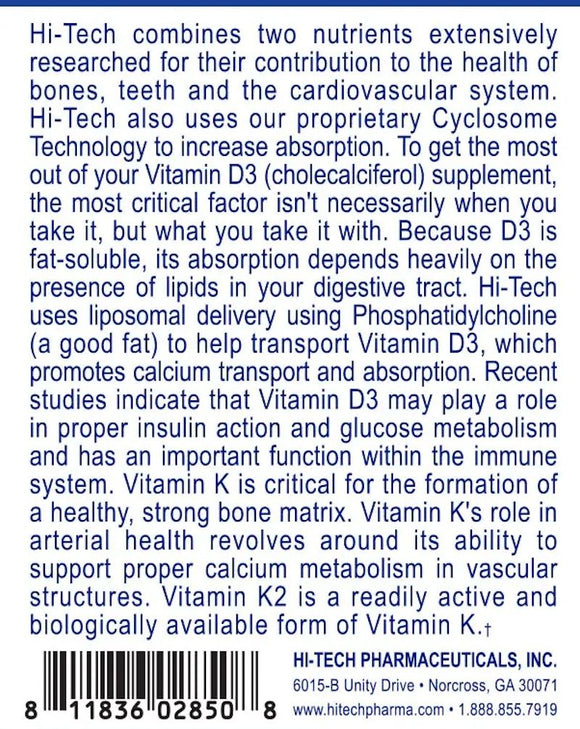 Hi-Tech Pharma Mega Vitamin D3+K2 Bone Health