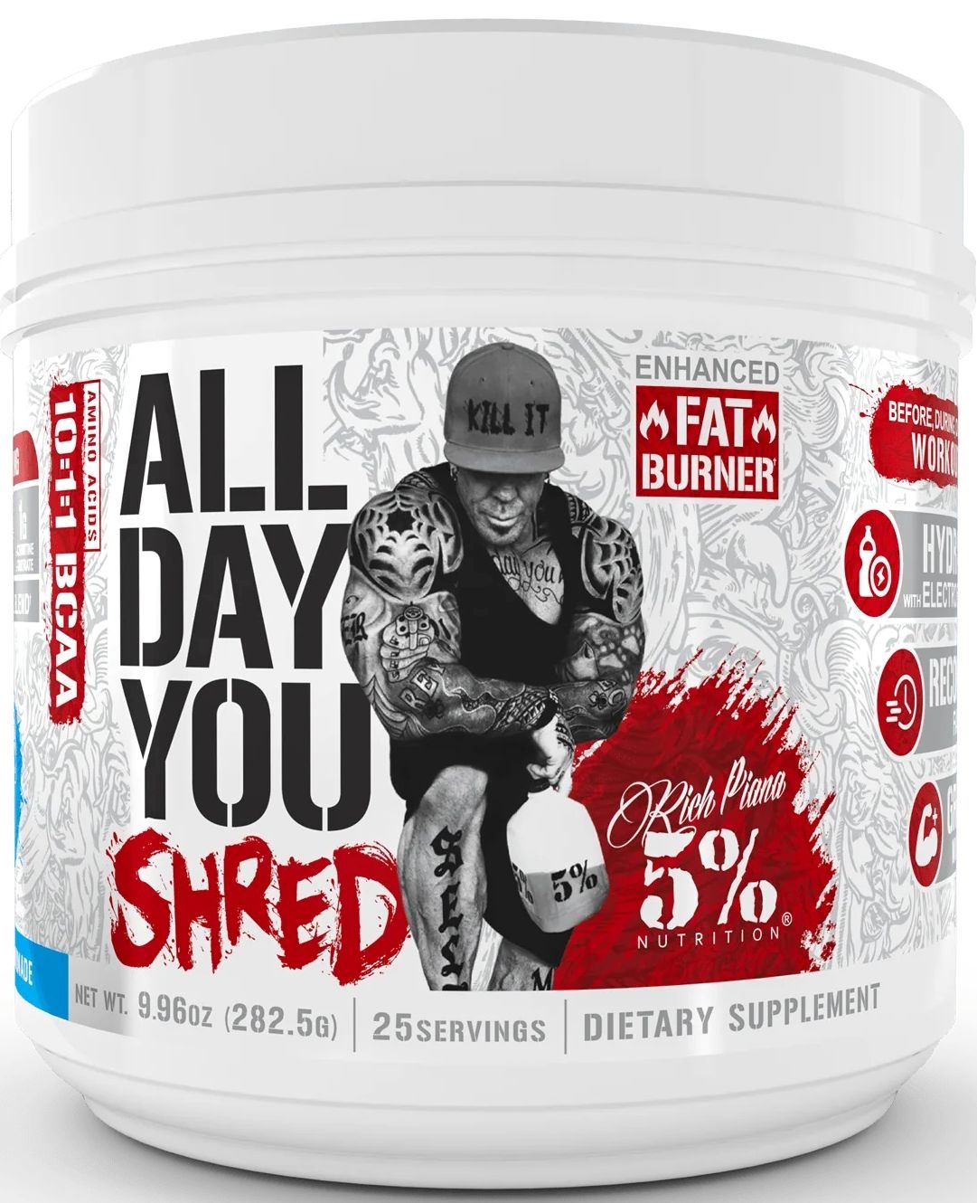 All Day You Shred Fat Burning BCAA Recovery blue