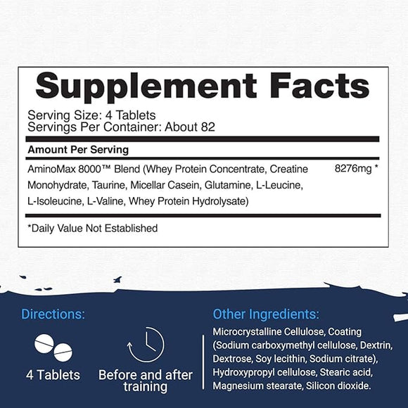 Gaspari Nutrition AminoMax 8000 325 tabs. w/ FREE Lifting Straps