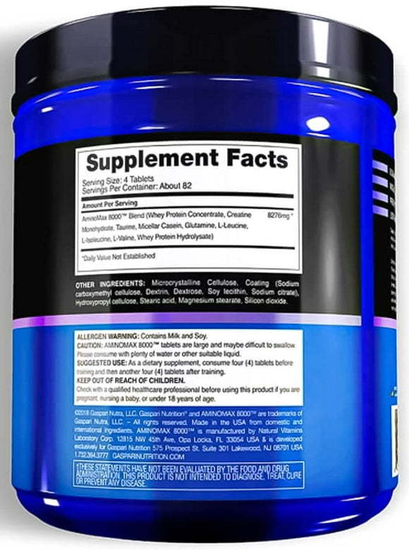 Gaspari Nutrition AminoMax 8000 325 tabs. w/ FREE Lifting Straps