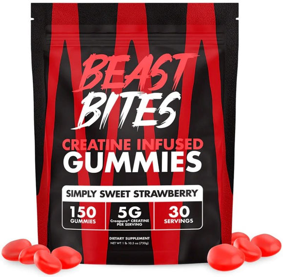 Beast Bites Creatine Infused Gummies 150 Gummies|Lowcostvitamin.com|Creatine