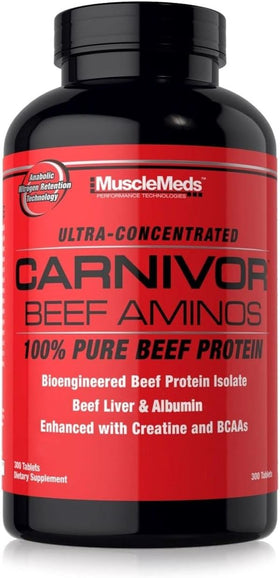 MuscleMeds Carnivor Beef Aminos 300 Tablets|Lowcostvitamin.com|Amino Acids