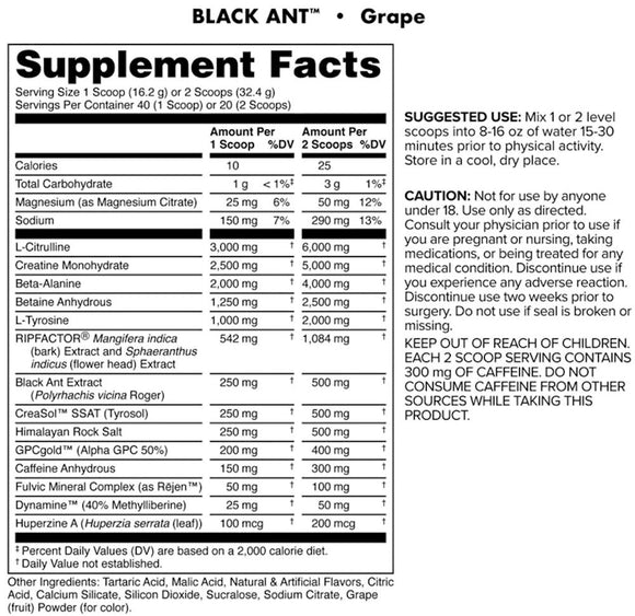 Bucked Up Black Ants High Stim Pre-Workout Ant-Strong|Lowcostvitamin.com|pre workout