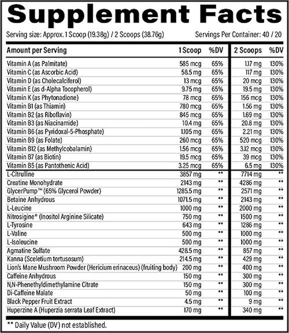 Black Magic BZRK Overdrive High Stim 40/20 Servings|Lowcostvitamin.com|Pre-Workout