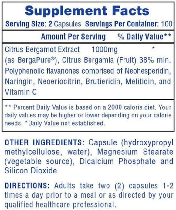 Hi-Tech Pharmaceuticals Citrus Bergamot 100 Capsules|Lowcostvitamin.com|Health