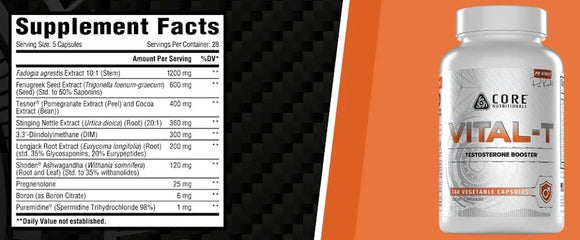 Core Nutritionals Vital-T 140 Caps|Lowcostvitamin.com|Test Booster