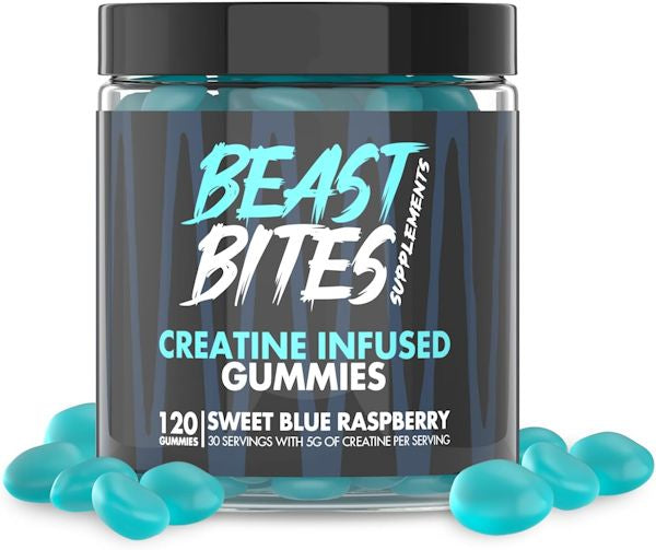 Beast Bites Creatine Gummies Sugar Free 120 blue