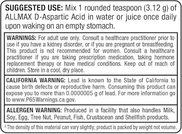 ALLMAX, D-Aspartic Acid, 3.53 oz (100 g)