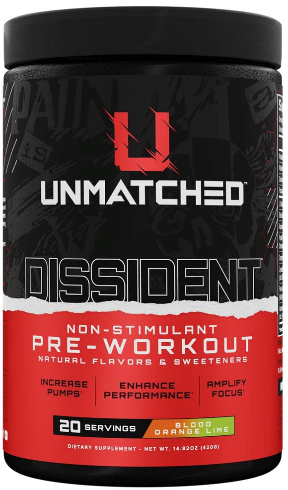 Unmatched Supps Dissident Non-Stimulant Pre-Workout|Lowcostvitamin.com|Post Workout