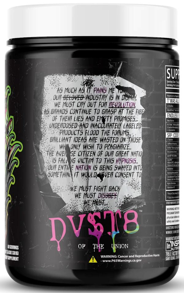 Inspired Nutraceuticals DVST8 Pre-Workout Inspired Nutraceuticals back
