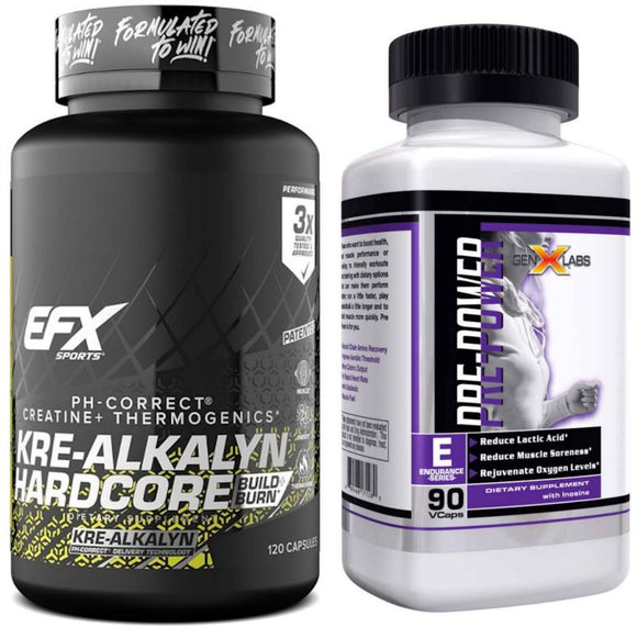 EFX Sports Kre-Alkalyn Hardcore 120 caps. w/FREE Pre-Power