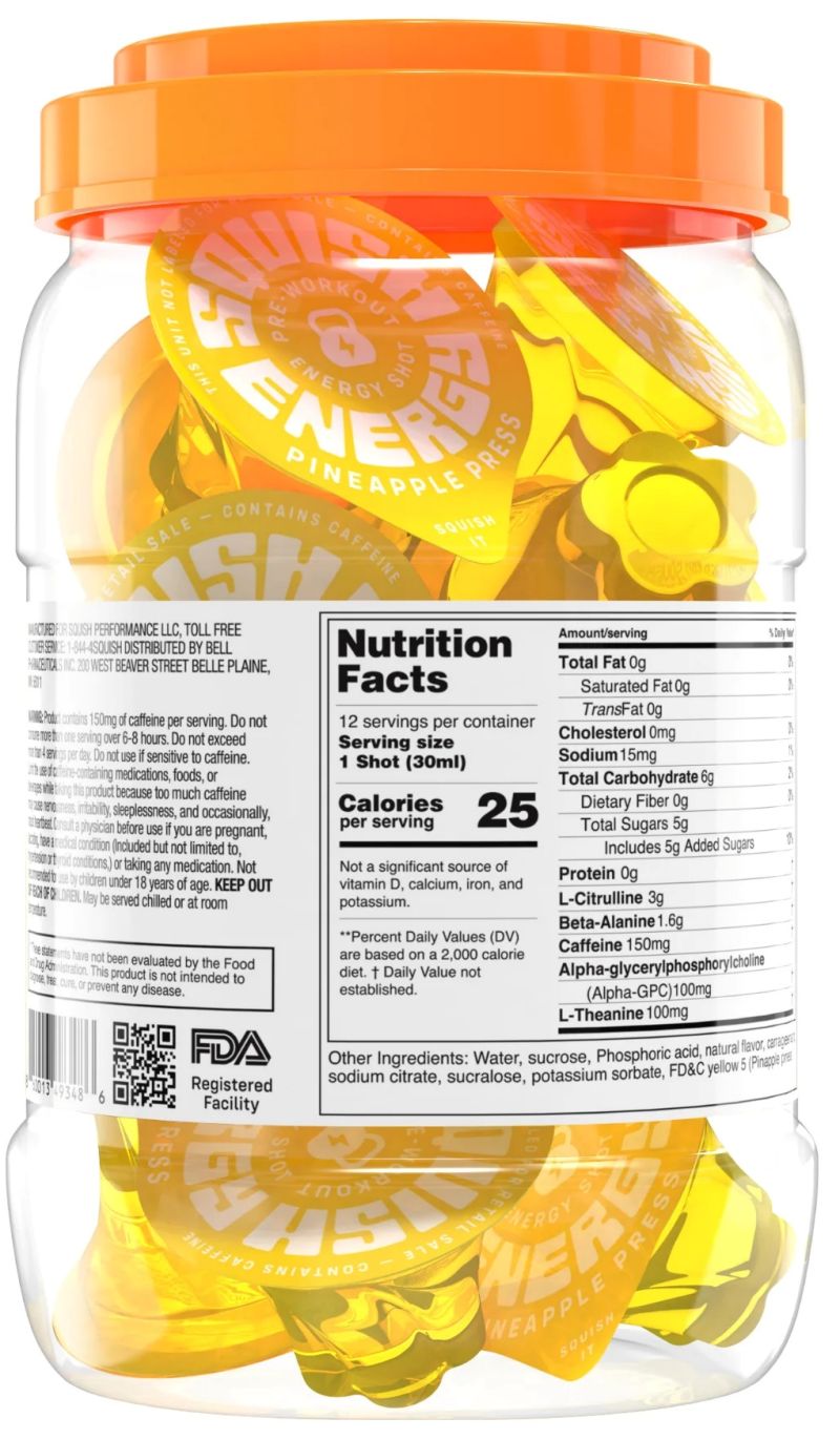 Squish Energy Pre-Workout Gelatin Shots