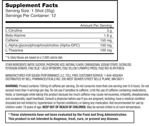 Squish Energy Pre-Workout Gelatin Shots