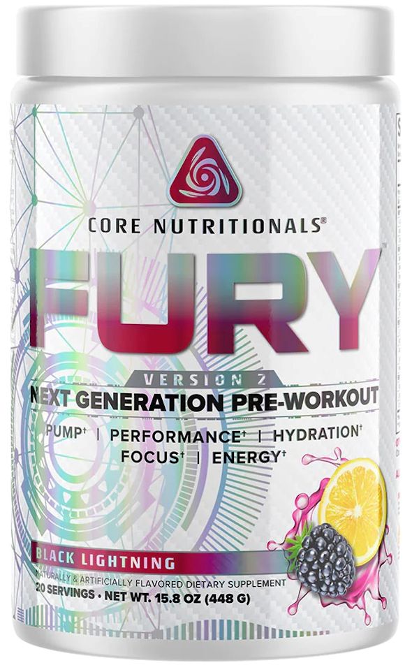 Core Nutritionals Fury V2 Pre-Workout blavk