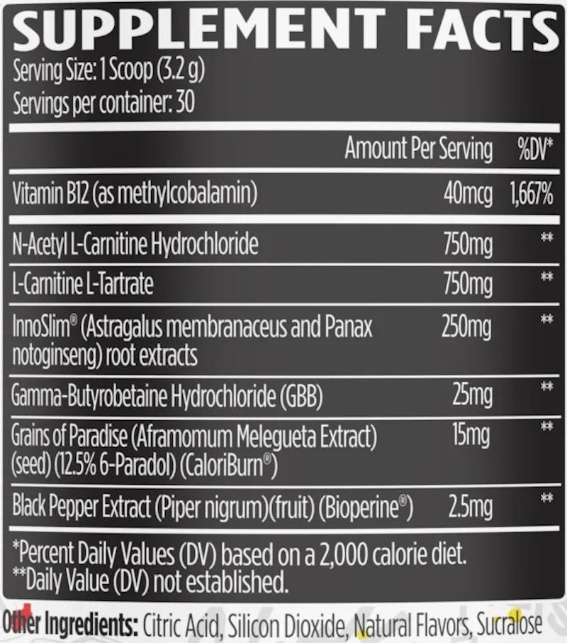 VMI Sports HEAT L-Carnitine Powder fact