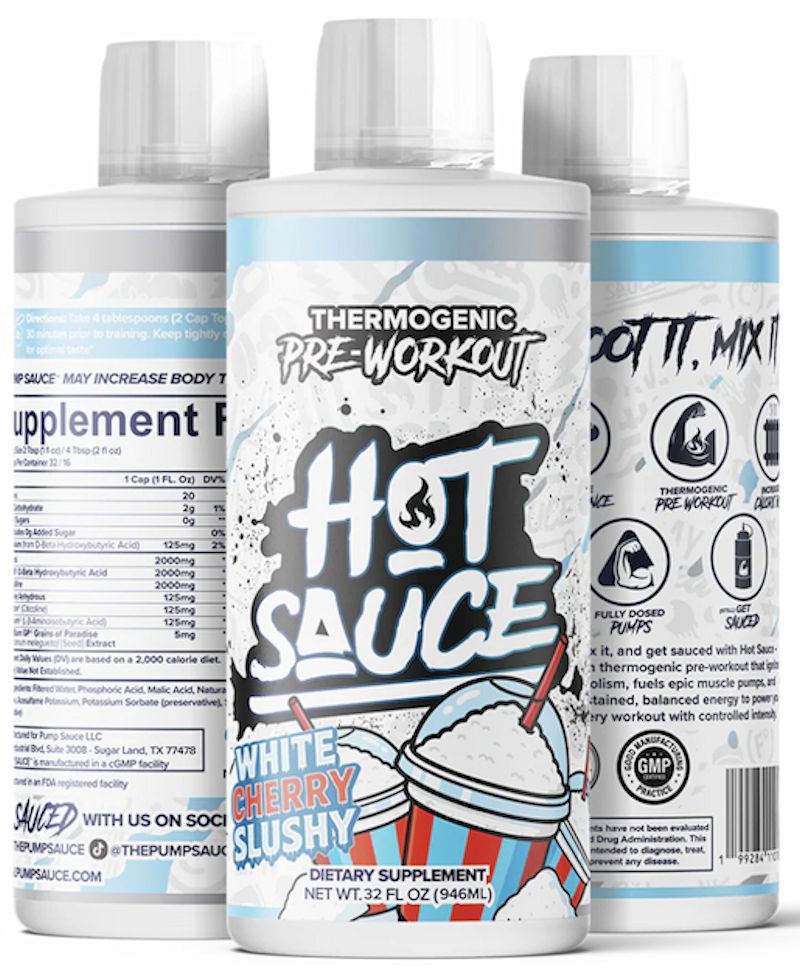 Pump Sauce Hot Sauce White Cherry Slushy|Lowcostvitamin.com|Muscle Pumps