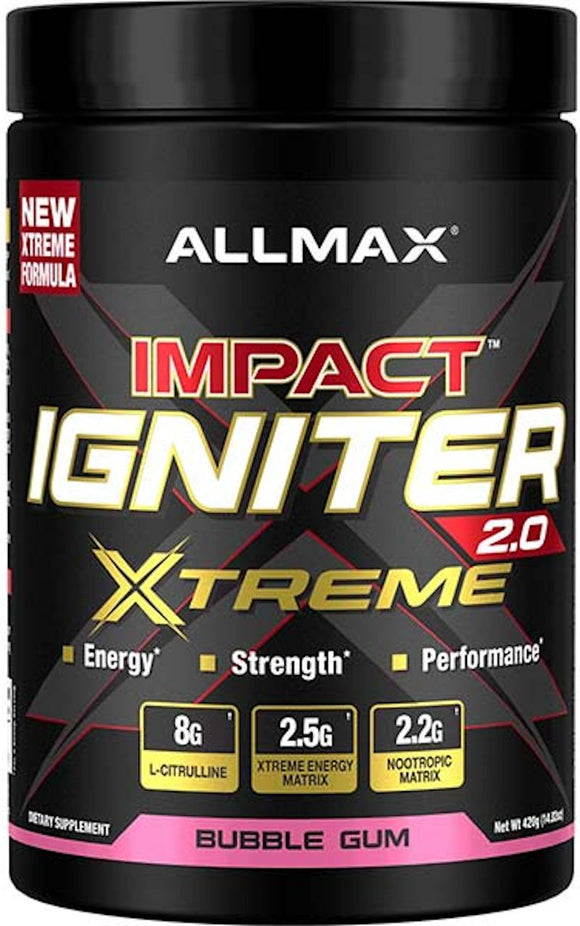 Allmax Impact Igniter Xtreme 2.0 Pre-Workout Bubblegum (Copy)|Lowcostvitamin.com|Pre-Workout