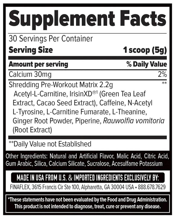 FinaFlex INCINR8 HARDCORE SHEDDING MATRIX|Lowcostvitamin.com|Pre-Workout