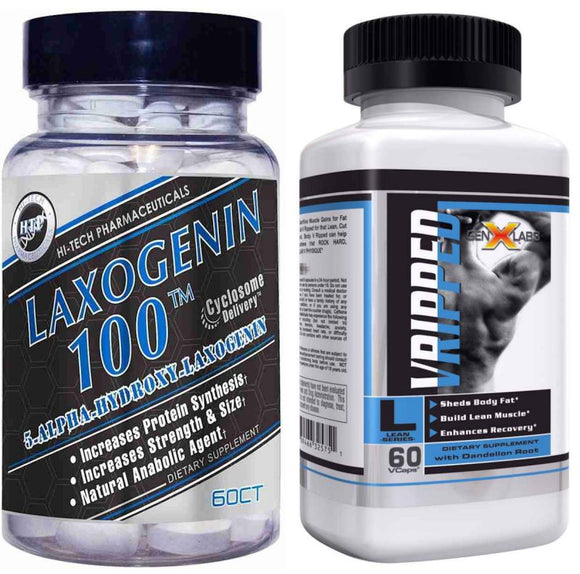 Hi-Tech Pharmaceuticals Laxogenin 100, w/FREE V-RIPPED, Hard Lean Muscle