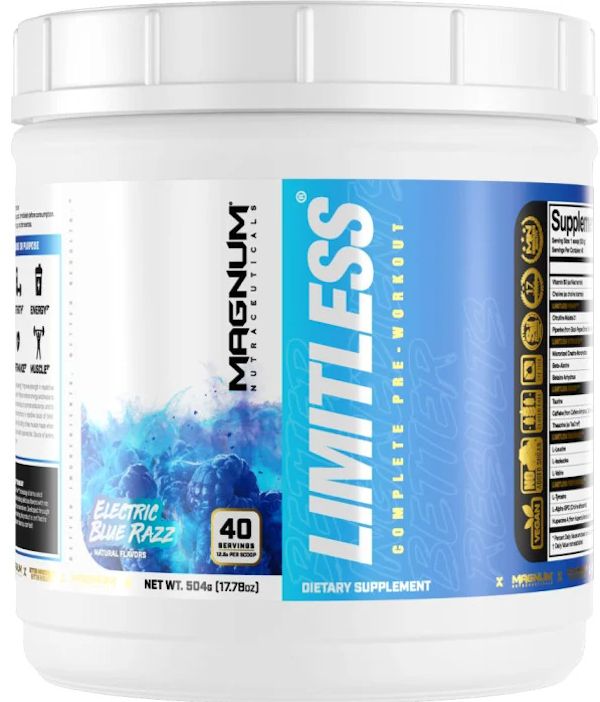 Magnum Nutraceuticals Limitless Pre-Workout wBCAA 40 Servings blue

