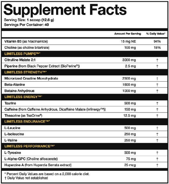 Magnum Nutraceuticals Limitless Pre-Workout wBCAA 40 Servings|Lowcostvitamin.com|Pre-Workout
