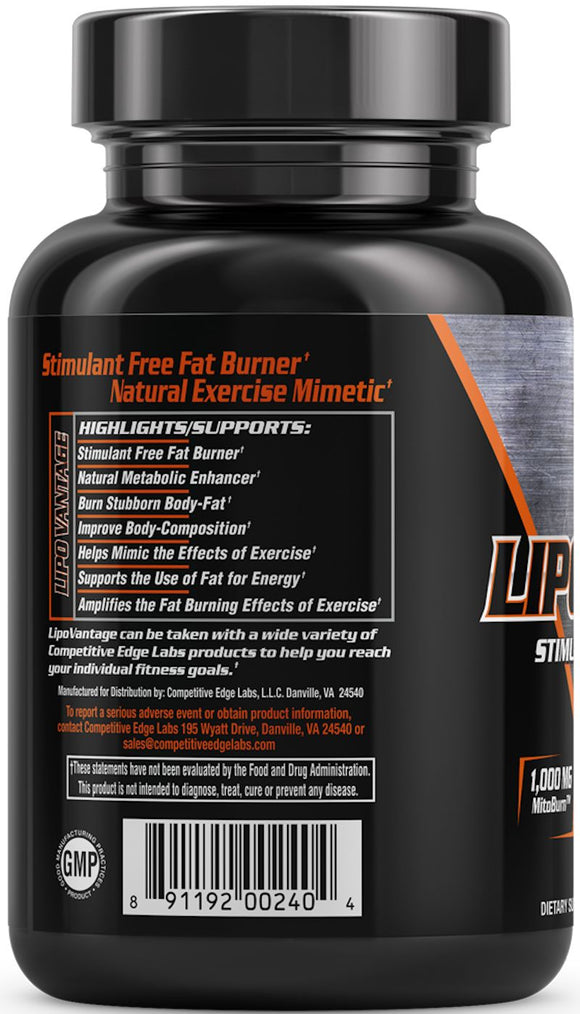Competitive Edge Labs LipoVantage Stim-Free Fat Burner|Lowcostvitamin.com|Fat Burner