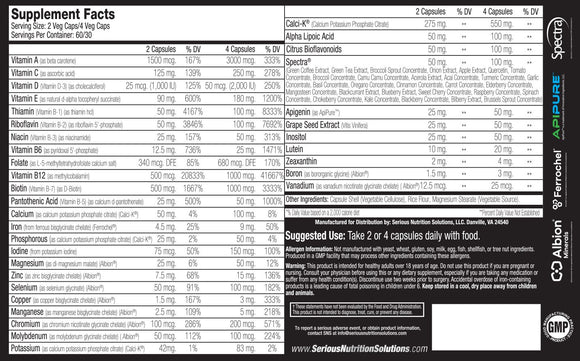 SNS Serious Nutrition Solutions Multi XT 120 Veg Capsules|Lowcostvitamin.com|Multi Vitamin