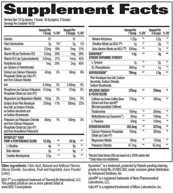 GAT Sport Nitra Flex Kaos King Of Pre-Workouts 40 Servings|Lowcostvitamin.com|Pre-Workout