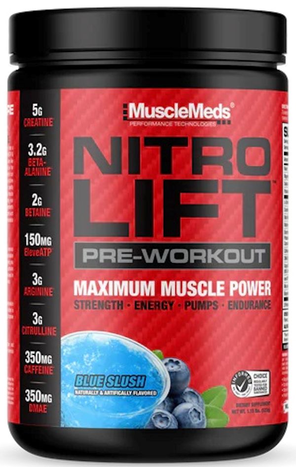 MuscleMeds Nitro Lift Pre Workout performance blue