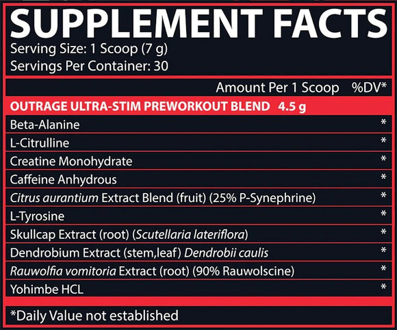 Nutrex OUTRAGE | Ultra Stim Pre-Workout|Lowcostvitamin.com|Pre-Workout