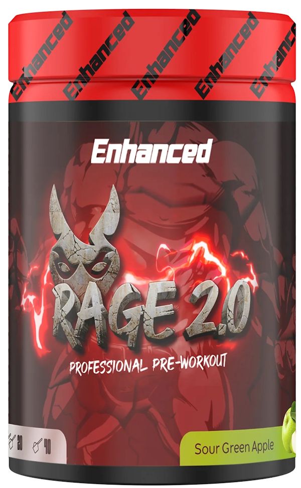Enhanced Labs Rage 2.0 Pre-Workout 40 Servings green