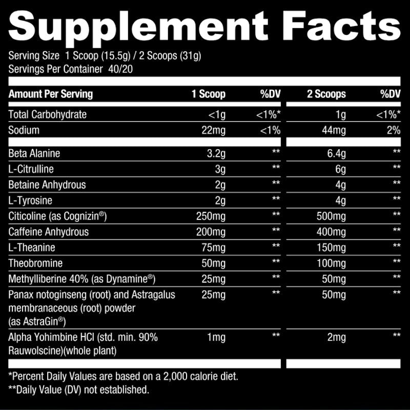 Ryse Supplements Stim Daddy Pre-Workout fact