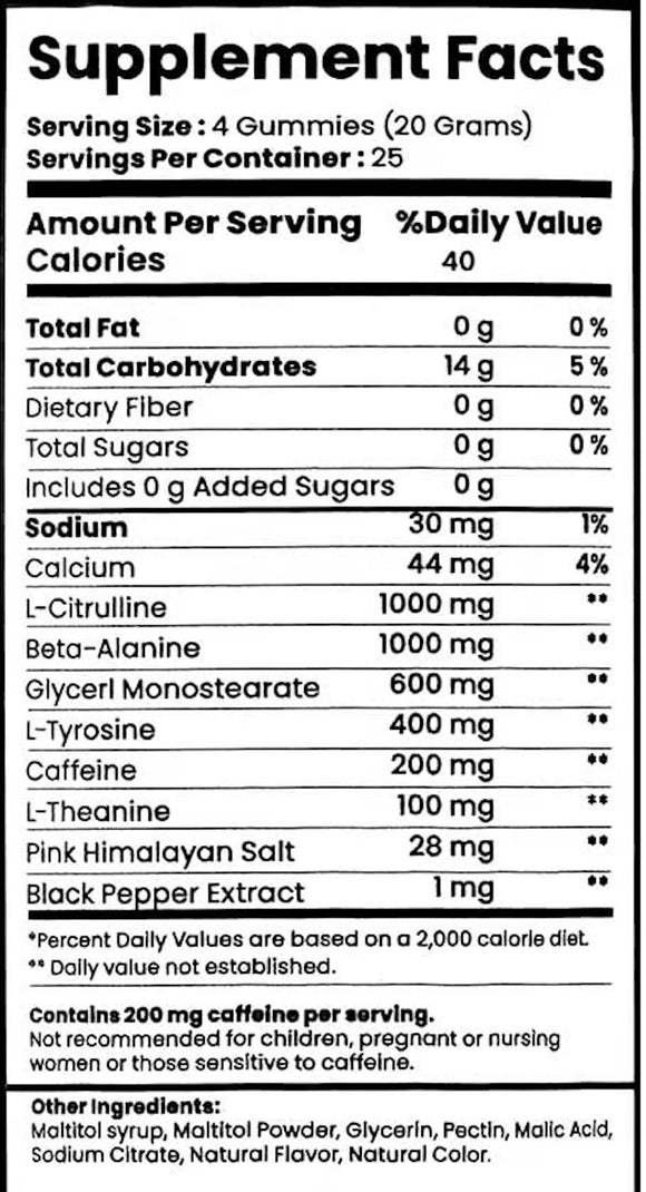 Smash Pre-Workout Gummies, 100ct 25 Servings|Lowcostvitamin.com|Pre-Workout