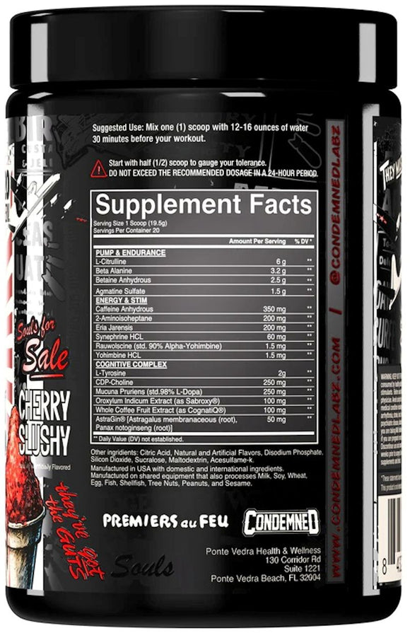 Condemned Labz Souls 4 Sale High Stim Pre-Workout