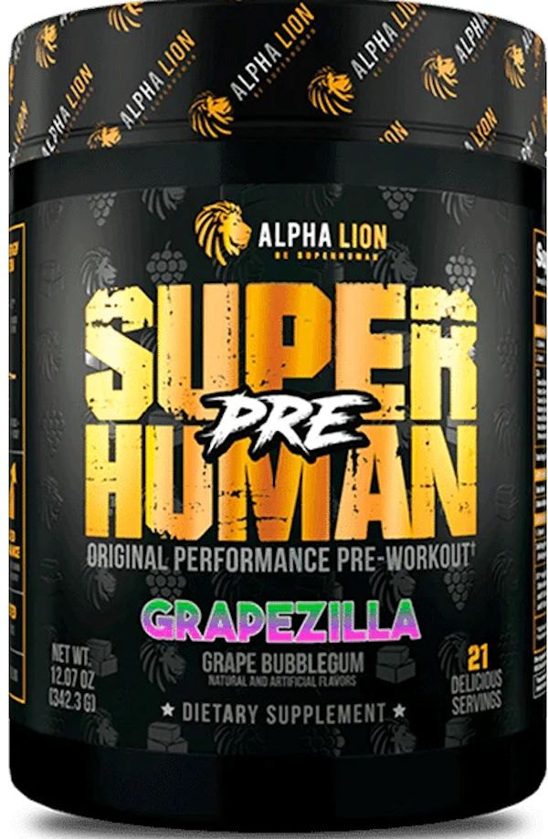 Alpha Lion SuperHuman Pre Performance Pre-Workout 21 Servings grape