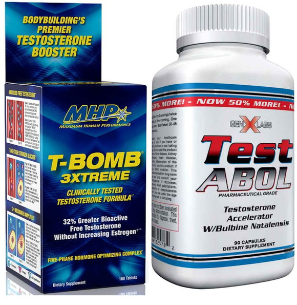 MHP T-Bomb 3Xtreme w/FREE Test-abol, Test Booster,  Lean Muscle