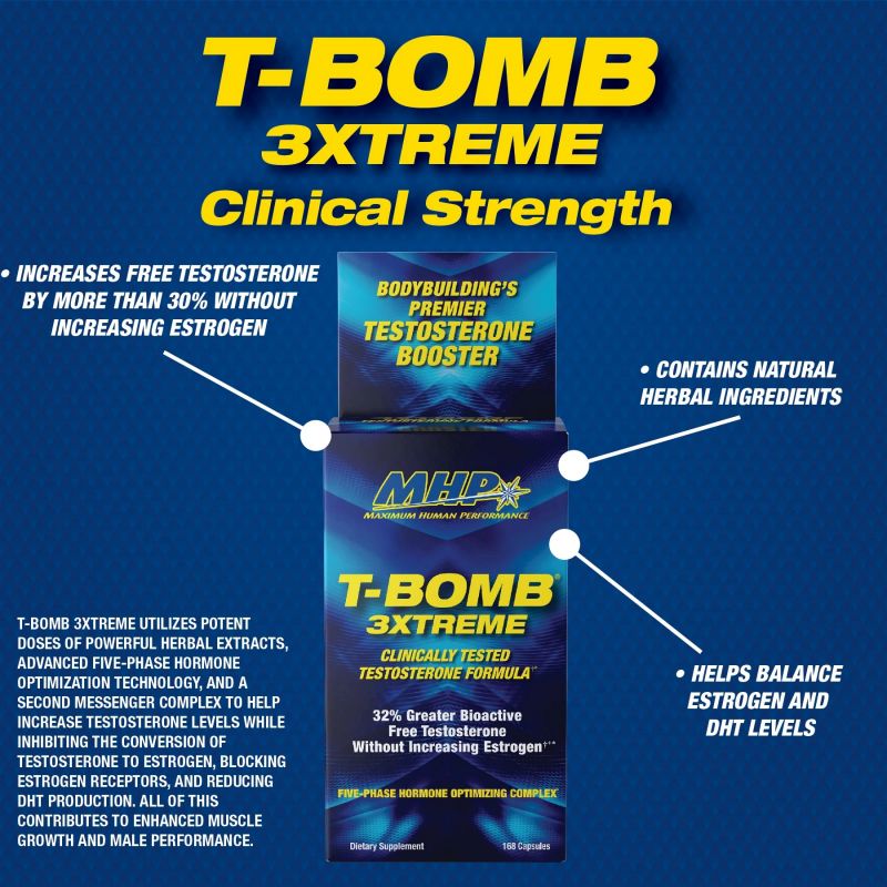 MHP T-Bomb 3Xtreme Test Booster 168 Tabs