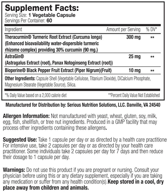 SNS Serious Nutrition Solutions Theracurmin XT - 60 Capsules|Lowcostvitamin.com|Joint Support