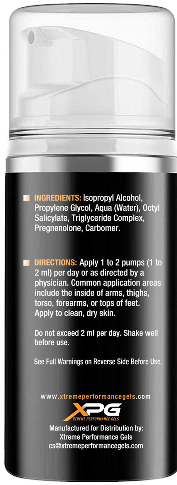 XPG Xtreme Performance Gels Pregnenolone Gel|Lowcostvitamin.com|Lean Muscle
