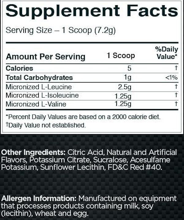 RuleOne Protein BCAAs label