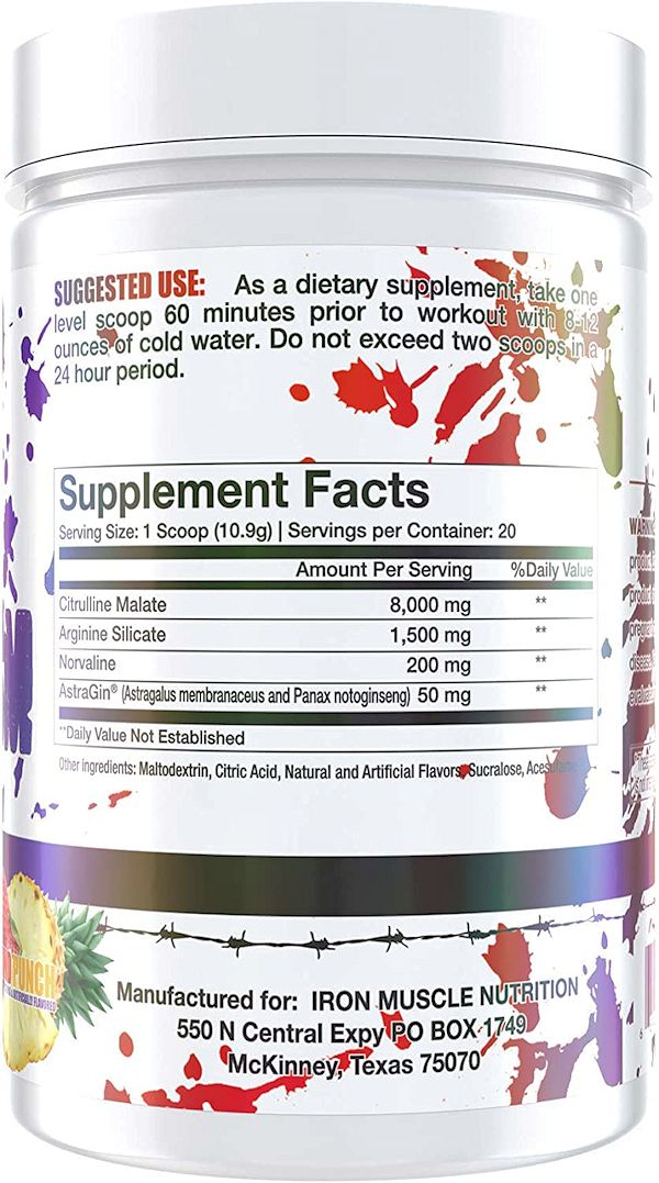 Iron Muscle Nutrition Bloodgasm Stimulant Free Pre-Workout|Lowcostvitamin.com