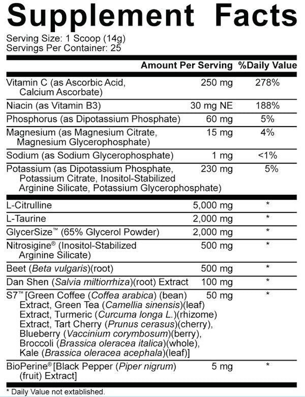 5% Nutrition Full As F*ck Non-Stim Pre-Workout 30 Servings fact
