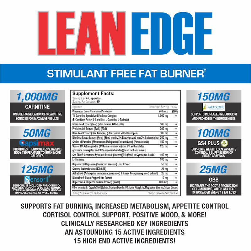 Serious Nutrition Solutions SNS Lean Edge Fat Burner 120 Caps|Lowcostvitamin.com