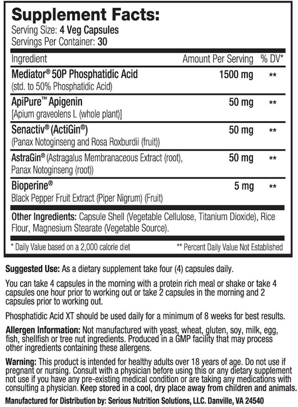 Serious Nutrition Solutions SNS Phosphatidic Acid XT|Lowcostvitamin.com|Lean Muscle