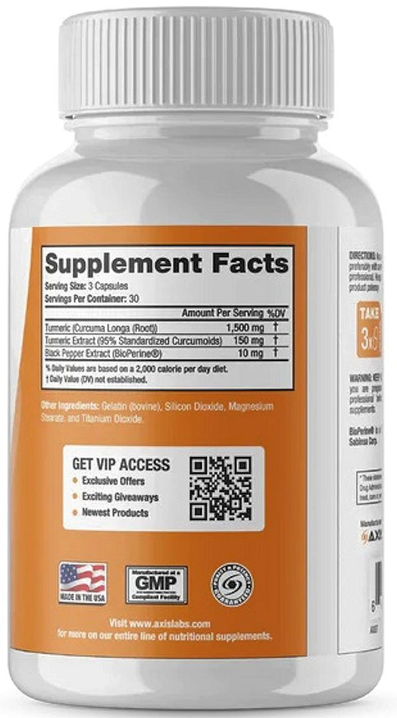 Axis Labs Turmeric Curcumin with Bioperine|Lowcostvitamin.com|Joint Support