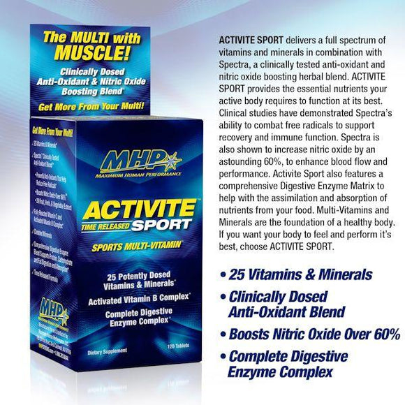 MHP Activite Sport Multi Vitamin 120 Tablets|Lowcostvitamin.com|Multi Vitamin