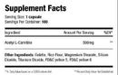 Serious Nutrition Solutions SNS Alcar-500 100 Caps|Lowcostvitamin.com|Carnitine