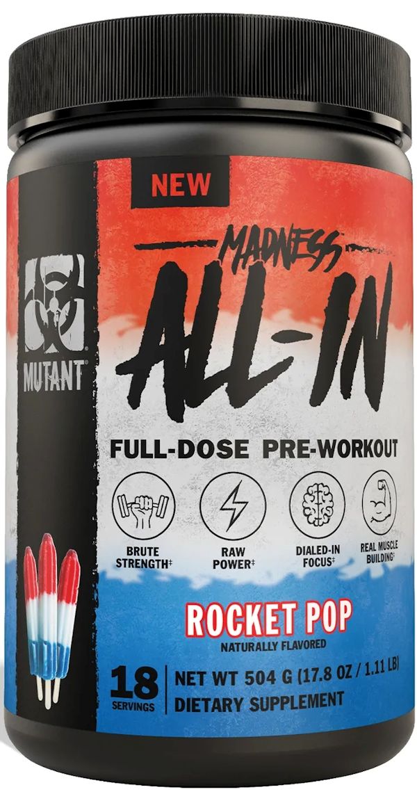 Mutant Madness All-In Pre-Workout 2 rocket pop